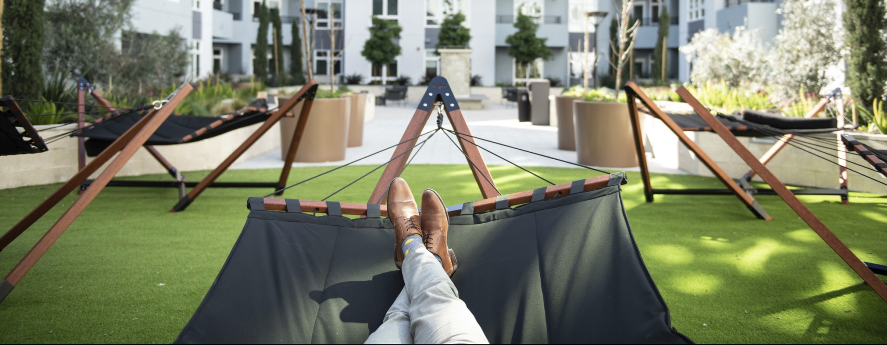 guy sitting in hammock 